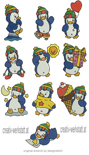 Stickdatei Happy penguin
